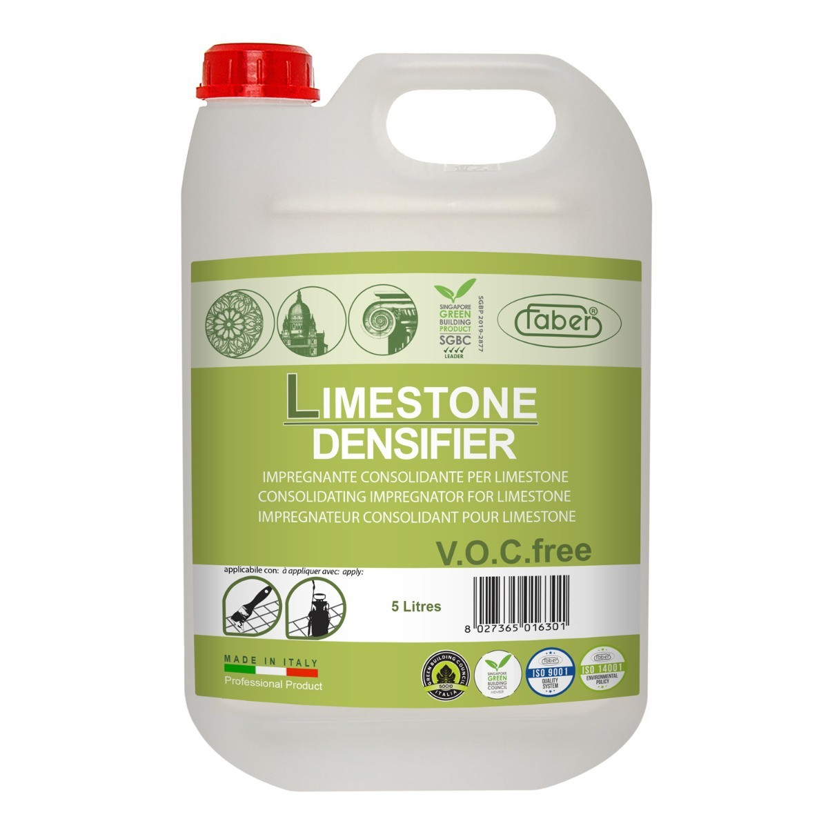 Faber Limestone Densifier Professional Impregnating and Hardening Sealer 5L