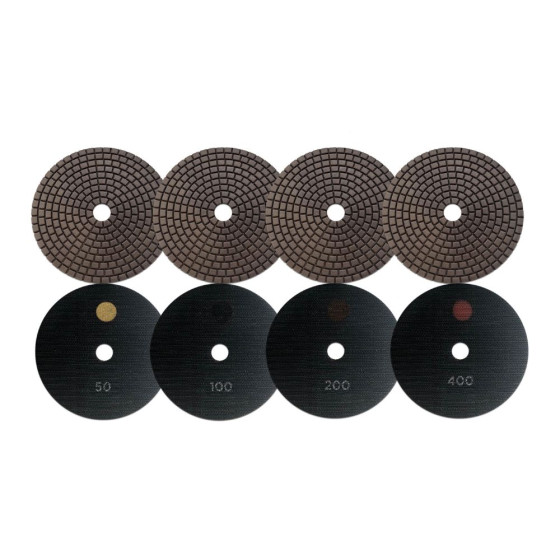 Suprashine Hybrid 5" Tooling for light grinding, honing and polishing 50 grit 100 grit 200 grit 400 grit 800 grit 1800 grit 3000 grit 8500 grit