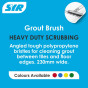 SYR Heavy-Duty Angled Stiff Brush Tile Grout Cleaning Set PVC Bristles Durable