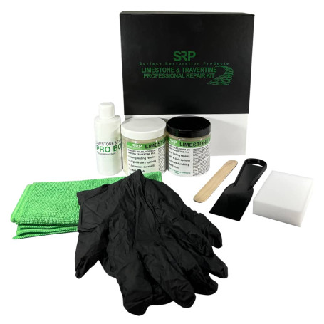 DIY SRP Limestone and Travertine Repair Kit: Fills Chip, Crack and Hole Repair for Limestone, Travertine and Terrazzo Stone Surfaces