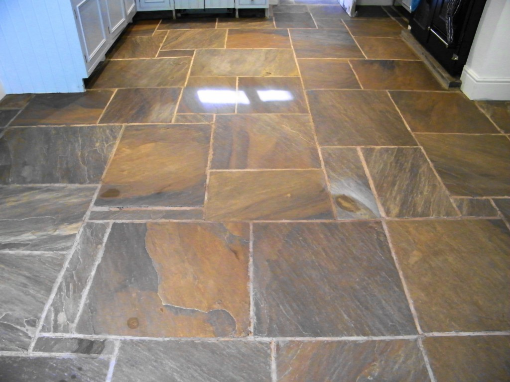 sealed natural stone tile floors