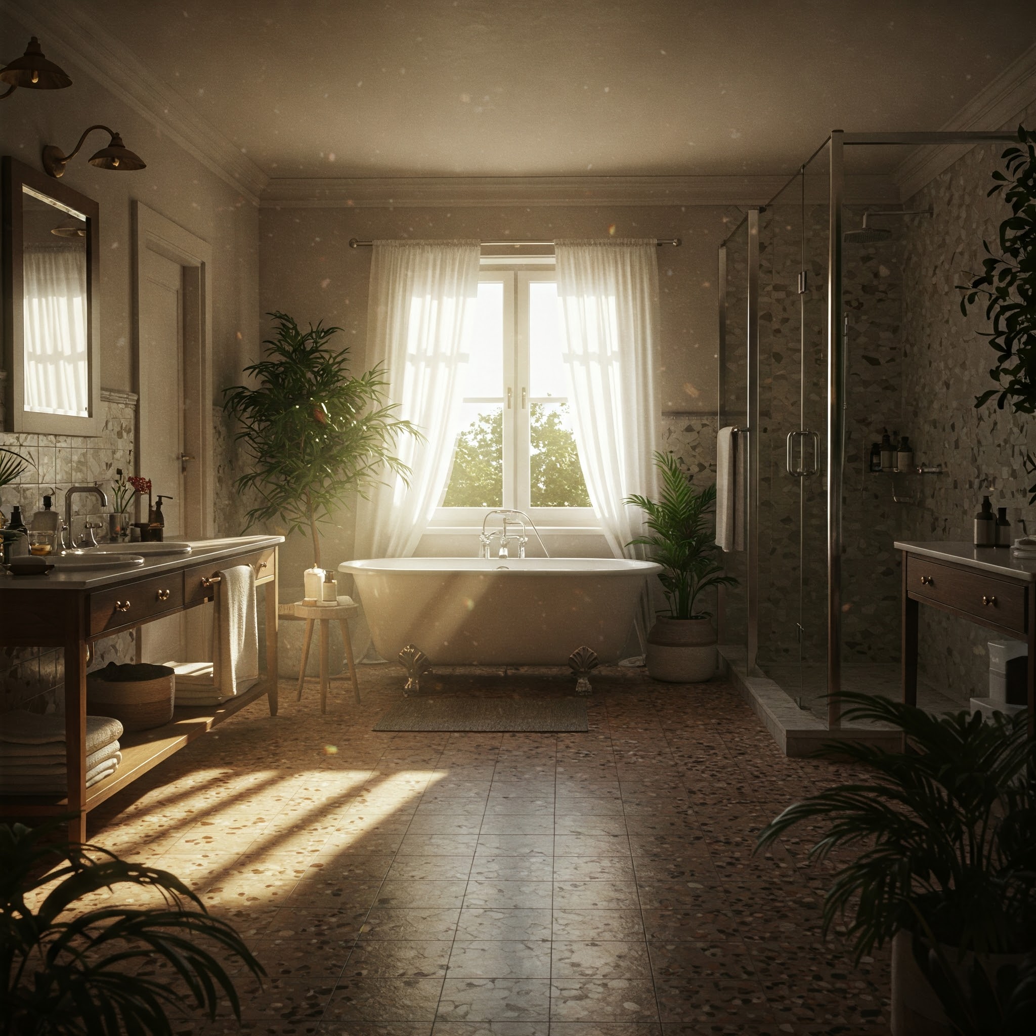 terrazzo flooring bathrooms easy cleaning stone surface care sealing and maintenance